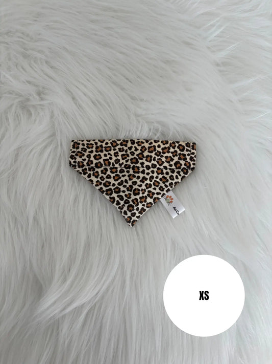 Bandana collier pour chat aux motifs léopard beige, taille XS