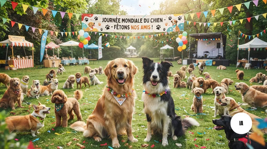 Photo générée par une IA de la journée mondiale du chien le 26 Août