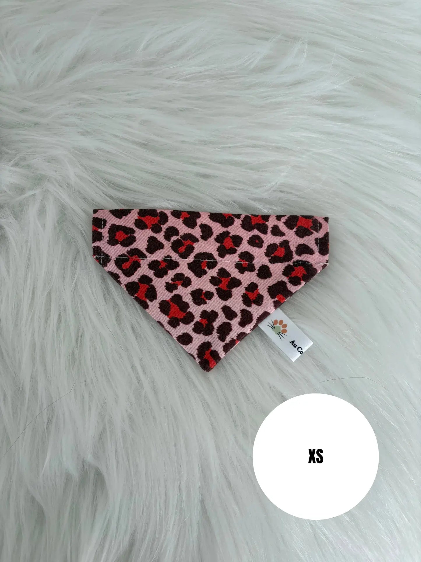 Bandana collier pour chat aux motifs léopard rouge, taille XS
