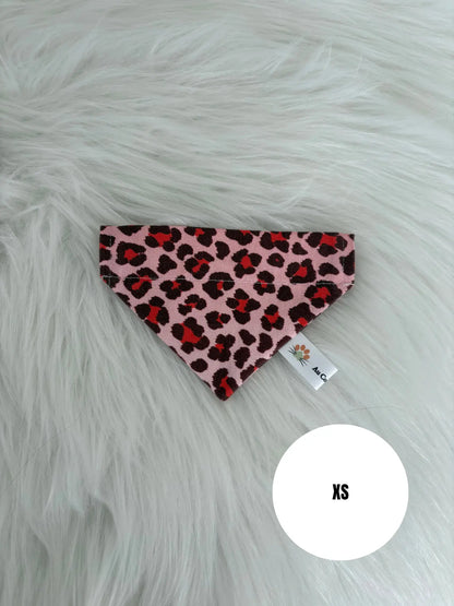 Bandana collier pour chat aux motifs léopard rouge, taille XS