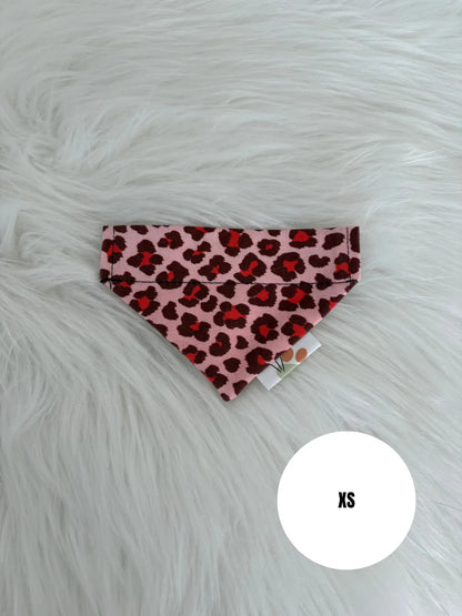 Bandana collier pour chat aux motifs léopard rouge, taille XS