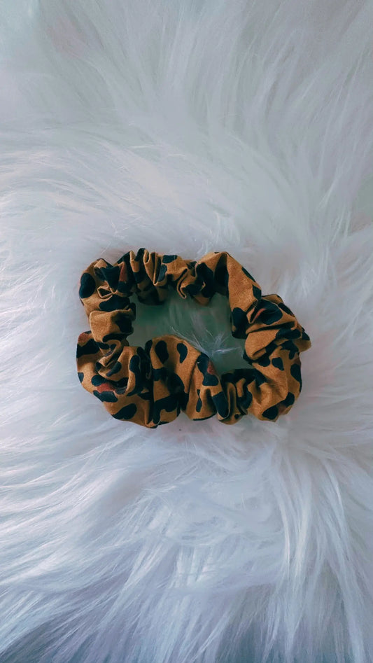 Chouchou motifs léopard marron