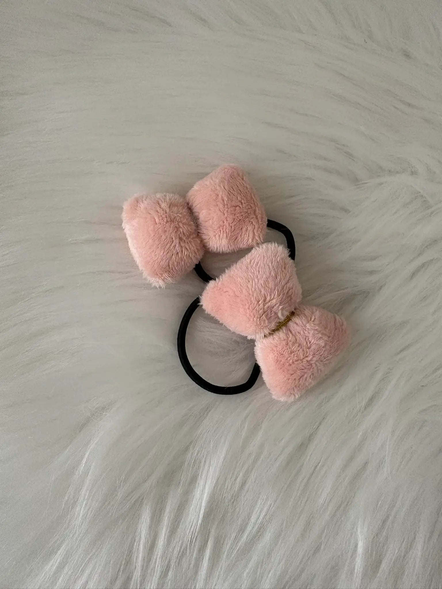 Duo de chouchous noeuds en polaire rose